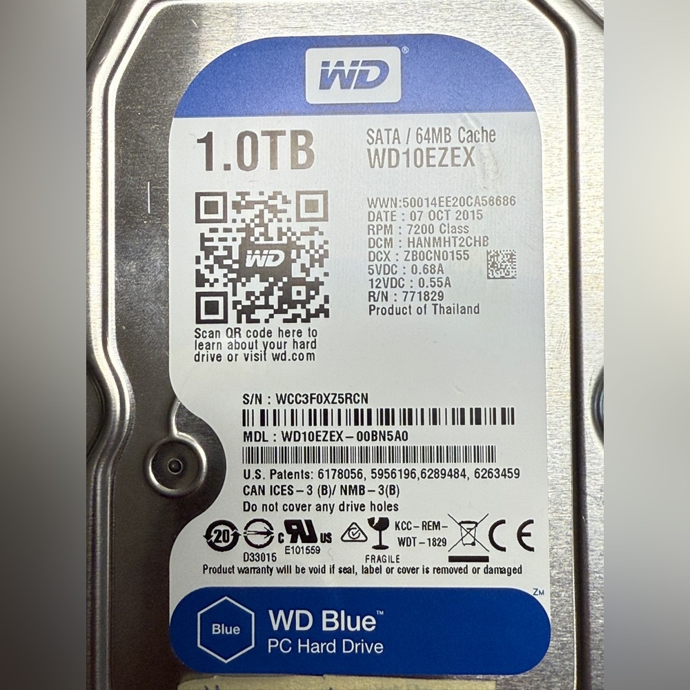 TESTED Western Digital (WD) Blue 1TB internal hard disk drive (HDD) WD10EZEX  #9 - Picture 2 of 9